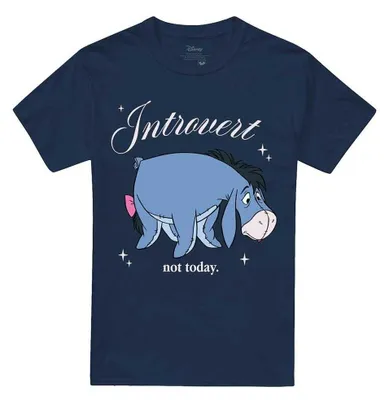 Produktbild von Winnie the Pooh - "Introvert" T-Shirt für Herren/Damen Uni TV33978 (XL) (Marineblau)