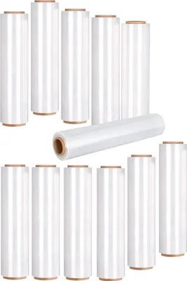 Produktbild von 12x Stretchfolie 500mm x 250m transparent 14µm Palettenfolie Verpackungsfolie Handstretchfolie für Palettenverpackung
