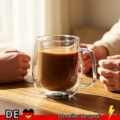 Produktbild von 150–350 Ml Hitzeändige Becher aus Borosilikatglas Doppelwandige Kaffeetasse