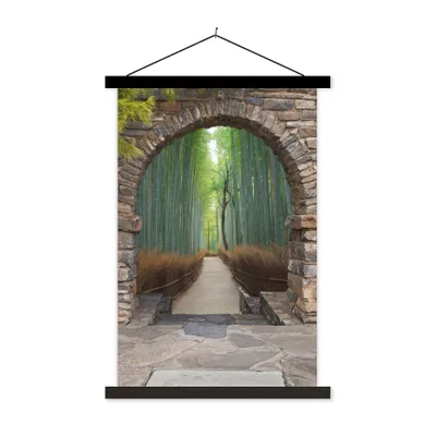 Produktbild von MuchoWow® Textilposter Bambus - Japanisch - Durchsichtig - Wald 120x180 cm mit schwarzem Rahmen - Fotos