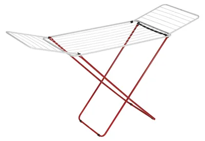 Image de MSV - Séchoir à linge à ailes, modèle 18M, en acier inoxydable blanc, pour une capacité de séchage optimale