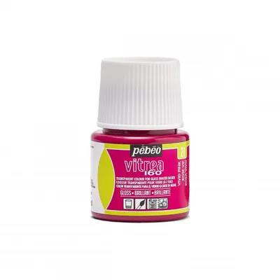 Image de Peinture pour verre Pebeo Vitrea 160, 45 ml, 21 Rose vif brillant