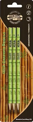 Produktbild von Bleistifte " Bambus " Härtegrad 1,2,3 / B,HB,H - 3er Pack