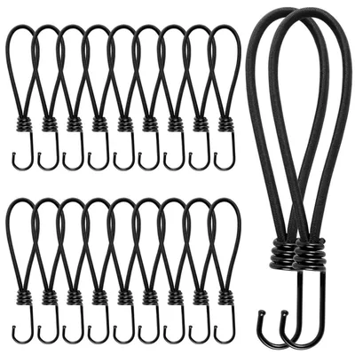 Produktbild von Spanngummis mit Haken, 20 Stück, 18 cm, 6 mm, 100% Naturlatex