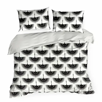 Image de Taie d'oreiller 200 x 220 cm noir / blanc 100% coton