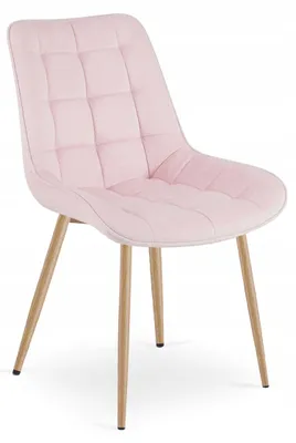 Imagen del producto de Sillón - Leobert - Bera - Terciopelo rosa claro / Patas de roble - 54 X 60 X 88 Cm