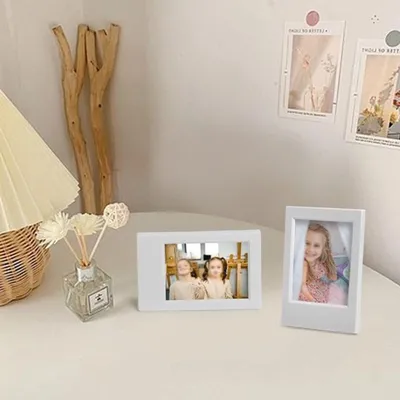 Fotorahmen für 3 Zoll Mini-Fotos, rechteckige Tisch- und Wanddekoration, grauer Kunststoffrahmen für Mini8, 9, 7S, 25, 70, 90