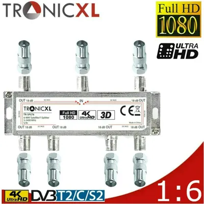 Produktbild von 6fach BK Verteiler TV Kabel Antennenverteiler Kabelfernsehen DVBC Sat Splitter