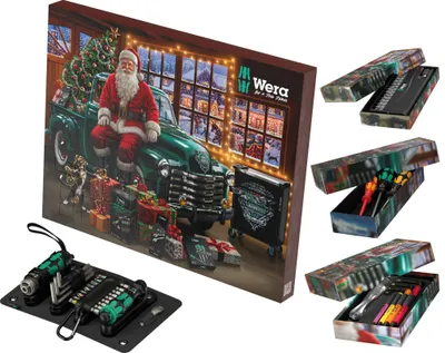 Produktbild von Wera Christmas 2026 Adventskalender Tool Rebel + Bit-Check 30 PH PZ TX + Tool-Card Hex-Plus 3-6 mm + Schraubendreher-Mix 63-tlg. Spar-Set