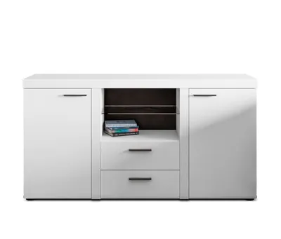 Produktbild von AX LIVING Schubladenschrank Kommode Spacoro 2T2S  Modern in Weiß Matt