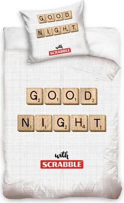 Produktbild von Scrabble - Bettbezug - Einzel Weiß 140 x 200 cm - 70 x 90 cm