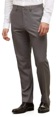 Immagine prodotto di Kenneth Cole REACTION, pantaloni da uomo, modello stretch, vestibilità moderna, taglio dritto, colore grigio scuro, taglia 32
