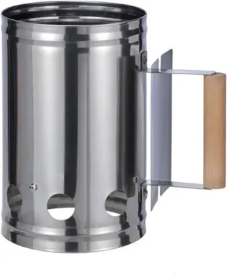 Produktbild von Premium Anzündkamin aus galvanisiertem Stahl für Holzkohle Briketts Hitzeabschirmung