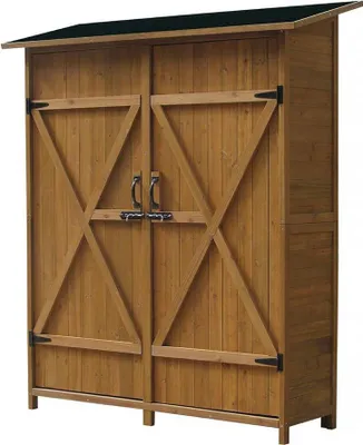 Produktbild von Gartenschrank "Espacio" - 140 x 49 x 162 cm - Braun