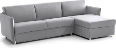 Produktbild von Scordia - Schlafsofa mit Ottomane, 260x160 cm Grau, Abnehmbar,  Italy
