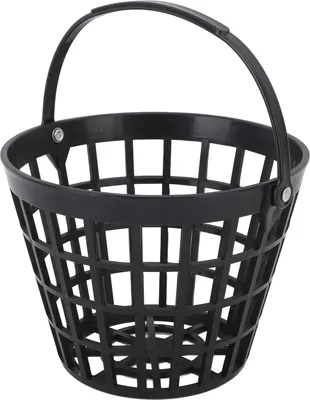 Image de Panier noir pour balles de golf, support pour conteneur de balles de golf en nylon et plastique avec poignée, accessoires pour stade pour 25 pièces