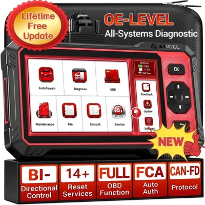 Obrázek produktu pro Diagnostický skener pro automobily - OBD2 diagnostický nástroj - Čtečka chybových kódů - Autodiagnostika - Zařízení pro výčtení dat - 6,2" dotykový displej