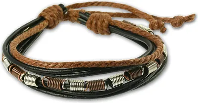 Produktbild von SilberDream Armband -gegerbtes Rindsleder- schwarz braun Surfer Uni LA1237S