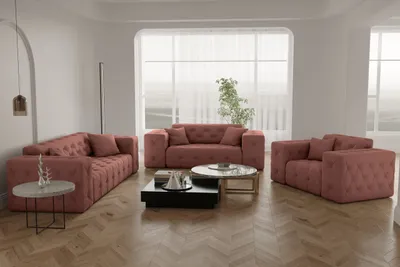 Image de Ensemble de canapés , ensemble CLOUD 3+2+1, élégant, plusieurs coloris disponibles, couleur saumon