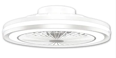 Produktbild von MeLiTec Deckenleuchte mit Ventilator, dimmbar, RGB-Lauflicht, natürlicher Wind, Timer Nachtlicht, Fernbedienung, weiß, DV06-1 : Weiß Farbe: Weiß