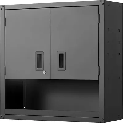 Zdjęcie produktu dla SucceBuy szafka ścienna do warsztatu, 762 x 305 x 762 mm, stalowa szafka z zamykanymi drzwiami i regulowaną półką, do montażu na ścianie w garażu, piwnicy, kuchni lub magazynie, czarna
