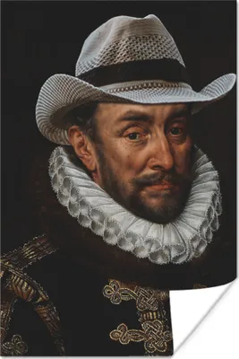 Produktbild von MuchoWow® Poster Wilhelm von Oranien - Adriaen Thomasz - Cowboyhut 60x90 cm - Wanddekoration