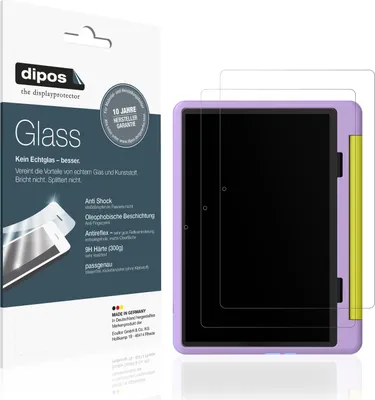 Produktbild von 2x Schutzfolie für Cheerjoy Kinder Tablet 10 Zoll matt - Anti-Shock 9H Folie dipos Glass Kunststoffglas