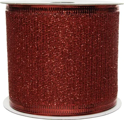 Produktbild von Glitzerband 63mm x 2,7m Rolle rot