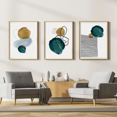 Immagine prodotto di Set di stampe su tela, motivo geometrico, 4 poster d'arte astratta, 3 pezzi, dimensioni 70x100 cm, senza cornice