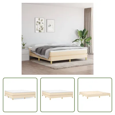 Produktbild von The Living Store Bettgestell Creme 180×200 cm Stoff