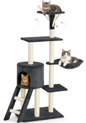 Immagine prodotto di Albero per gatti BAKAJI, in sisal, con area gioco per gatti, ideale per graffiare e giocare