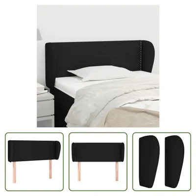 Produktbild von The Living Store Kopfteil mit Ohren Schwarz 103x23x78/88 cm Stoff