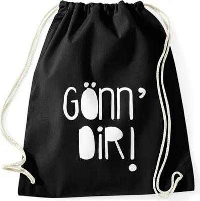 Produktbild von Lustiger Turnbeutel mit Spruch Gönn dir Moonworks® schwarz unisize