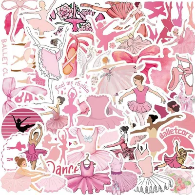 Produktbild von Sticker Set 50 Stück Ballett Motiv Wasserfest Vinyl für Auto Laptop Skateboard Fahrrad Motorrad Kinder Erwachsene
