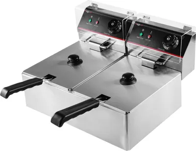 Zdjęcie produktu dla Frytkownica frytownica elektryczna Mega-M dwukomorowa gastronomiczna 2x6l 6000W 230V