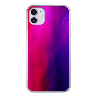 Produktbild von MuchoWow® Handyhülle Schutzhülle Hülle für iPhone 11 Färben - Rosa - Lila - Abstrakt Silikon Softcase Handy Hülle - Handytasche