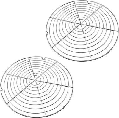 Produktbild von 2er-Pack runde Kuchenroste (30,5 cm), rostfreier Metall-Kuchenkühler, Kuchenrost für gleichmäßiges und schnelles Abkühlen, Gebäck leicht zu entnehmen