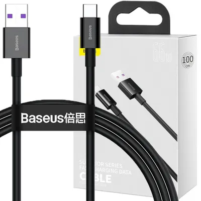 Zdjęcie produktu dla Baseus Superior Kabel Usb - Usb Typ C 66 W (11 V / 6 A) Huawei Supercharge Scp 1 M Czarny (Catys-01)