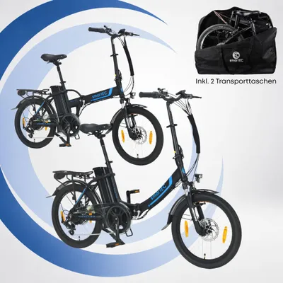 Produktbild von 2er Pack Camp-20D & 20H Falt Pedelec/E-Bike 20 Zoll Schwarz smartEC