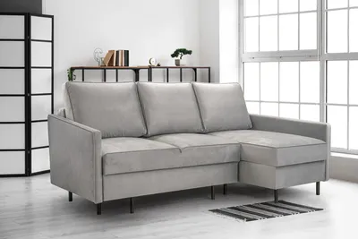 Produktbild von AX LIVING Couch hellgrau Romanii 3sitzer mit Schlaffunktion 220 cm breit R
