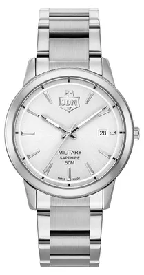 Produktbild von JDM Military JDM-WG007-02 Bravo II silber Jacques du Manoir swiss Herren Uhr NEU