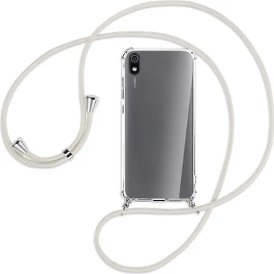 Produktbild von Handykette Backcover-Schutzhülle mit Band (Metall silberfarben) für Xiaomi Redmi 7A - broken white