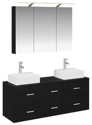 Imagen del producto de vidaXL Juego de muebles de baño, 4 piezas, roble