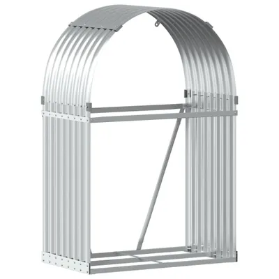 Zdjęcie produktu dla vidaXL Wiata na drewno opałowe srebrna 80x45x120 cm Stal ocynkowana