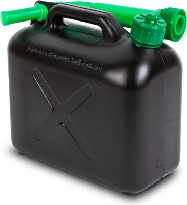 Image de Bidon d'essence 5 litres - Bidon d'essence noir avec bec verseur - Bidon d'essence anti-fuite pour voiture, moteur & lampe ; machines de jardin 1 pièce [10890C]