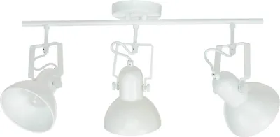 Immagine prodotto di Faretto da soffitto a 3 fiamme lungo 56 cm retrò in metallo bianco orientabile E14 plafoniera soggiorno corridoio