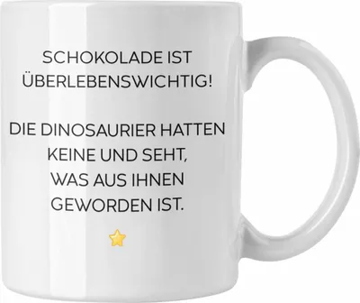Produktbild von Trendation - Lustige Tasse mit Spruch für Frauen Männer Arbeit Büro Lustig Tassen Becher mit Sprüchen Kollegin Geschenk Sarkasmus Schokolade (Weiß)