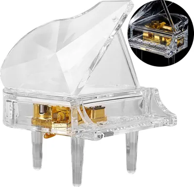 Produktbild von Transparentes Acryl-Klavier-Spieluhr – Mechanisch mit Aufzug, perfektes Geschenk für Damen & Musikliebhaber