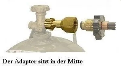 Produktbild von Adapter für USA/UK Regler (POL) an deutsche Propangasflasche, 6963:US POL