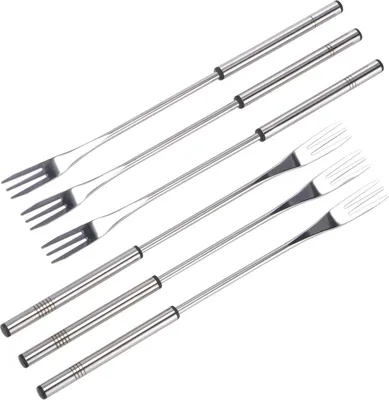 Produktbild von Fonduegabeln im 6er Set, gefertigt aus 430 Edelstahl, ca. 26,5 cm lang